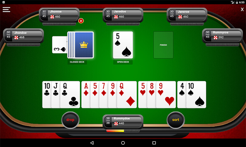 Rummy Game play