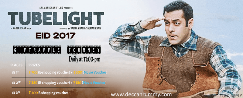 Play our GiftRaffle Tourney and win tickets to Tubelight Movie