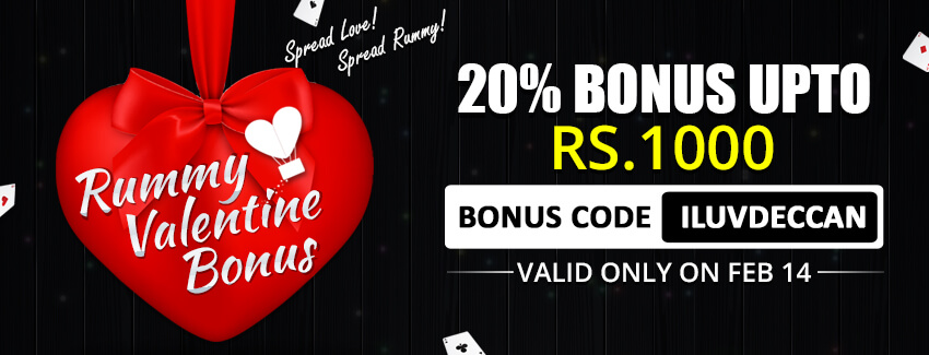 rummy valentine bonus